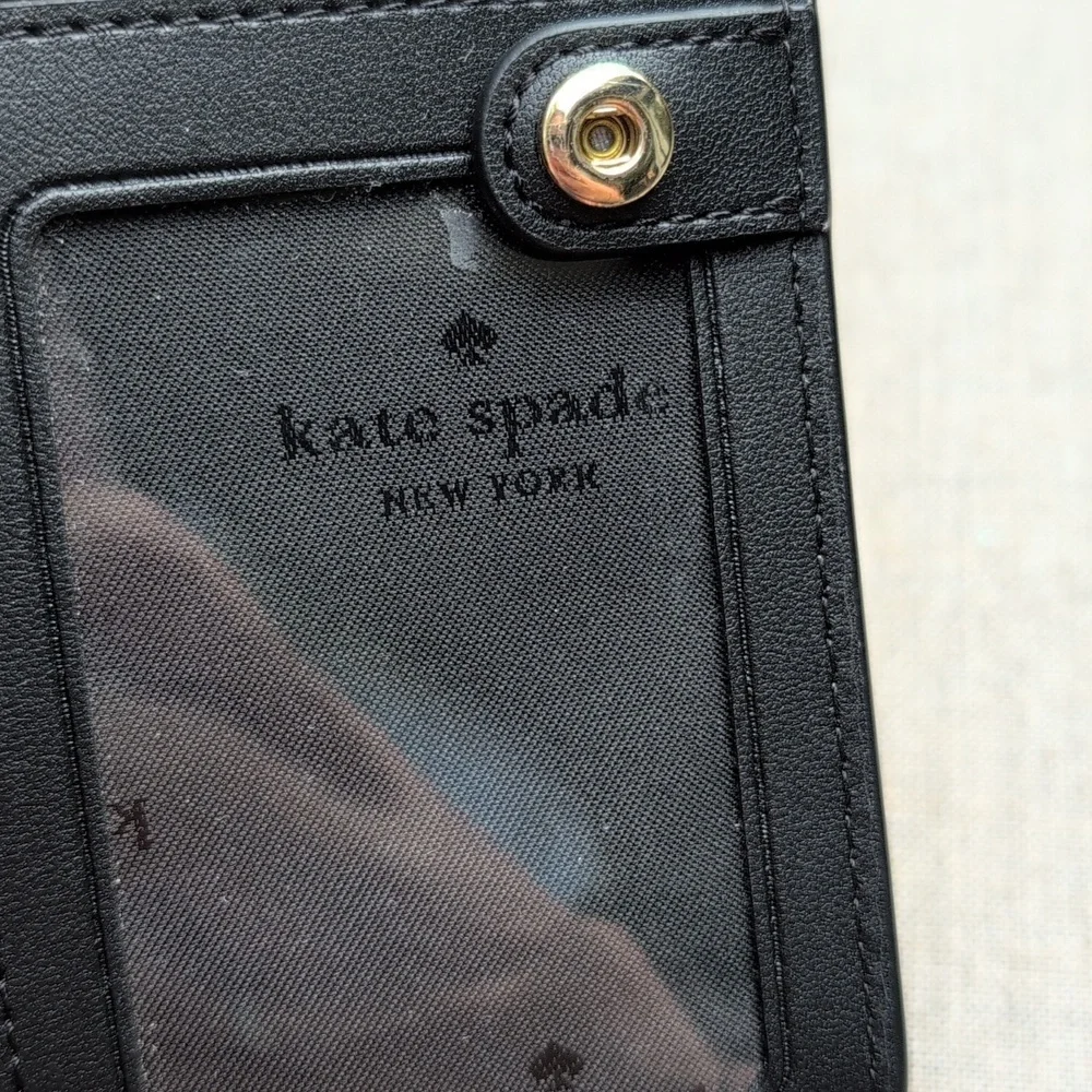 Kate Spade NY Staci Colorblock Large Slim Black, Nude, & Gold Wallet Leather - Picture 8 of 10